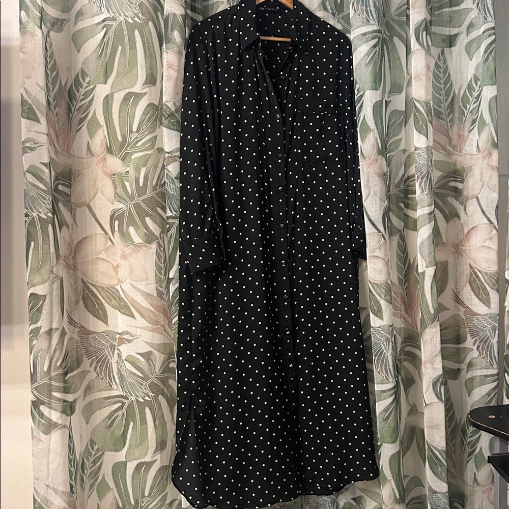 Zara Black Dress with White Dots